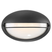 Clifton Oval LED Outdoor Bulkhead Light in Black