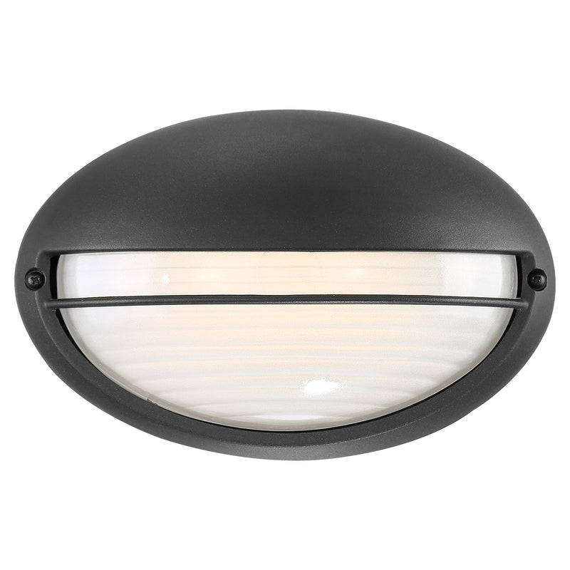 Clifton Oval LED Outdoor Bulkhead Light in Black