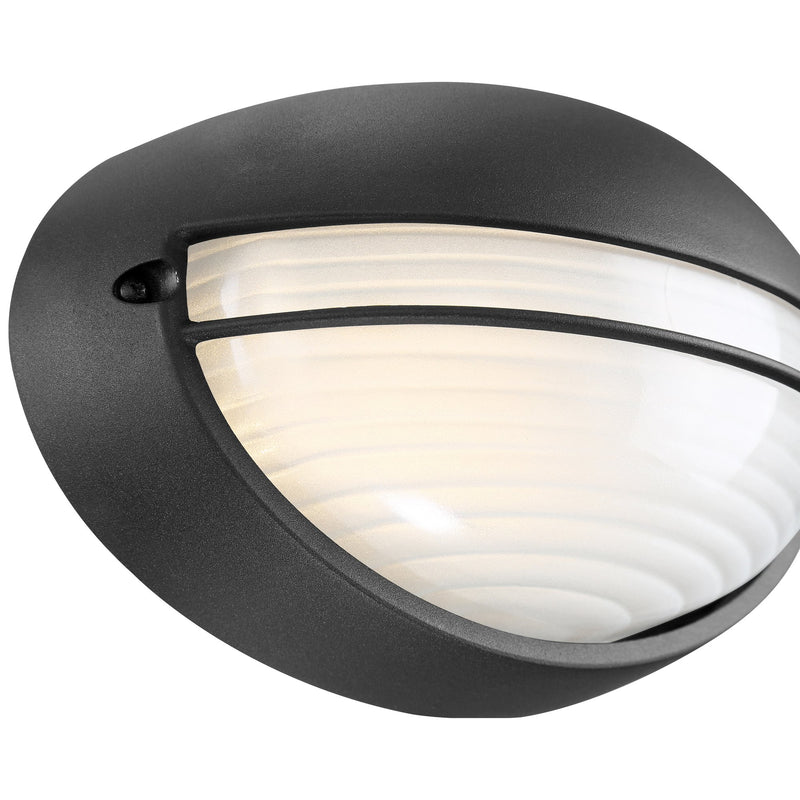 Clifton Oval LED Outdoor Bulkhead Light in Black
