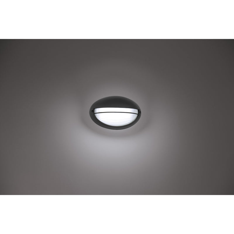 Clifton Oval LED Outdoor Bulkhead Light in Black