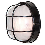 Nauticus Round Dual Mount 7" Outdoor Bulkhead Light in Black