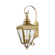 Cambridge 2-Light Medium Outdoor Wall Lantern in Antique Brass