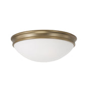 Hansen 2-Light Flush Mount in Aged Brass