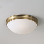 Hansen 2-Light Flush Mount in Aged Brass
