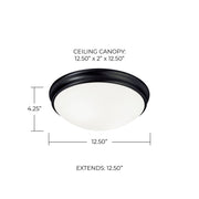 Hansen 2-Light Flush Mount in Matte Black