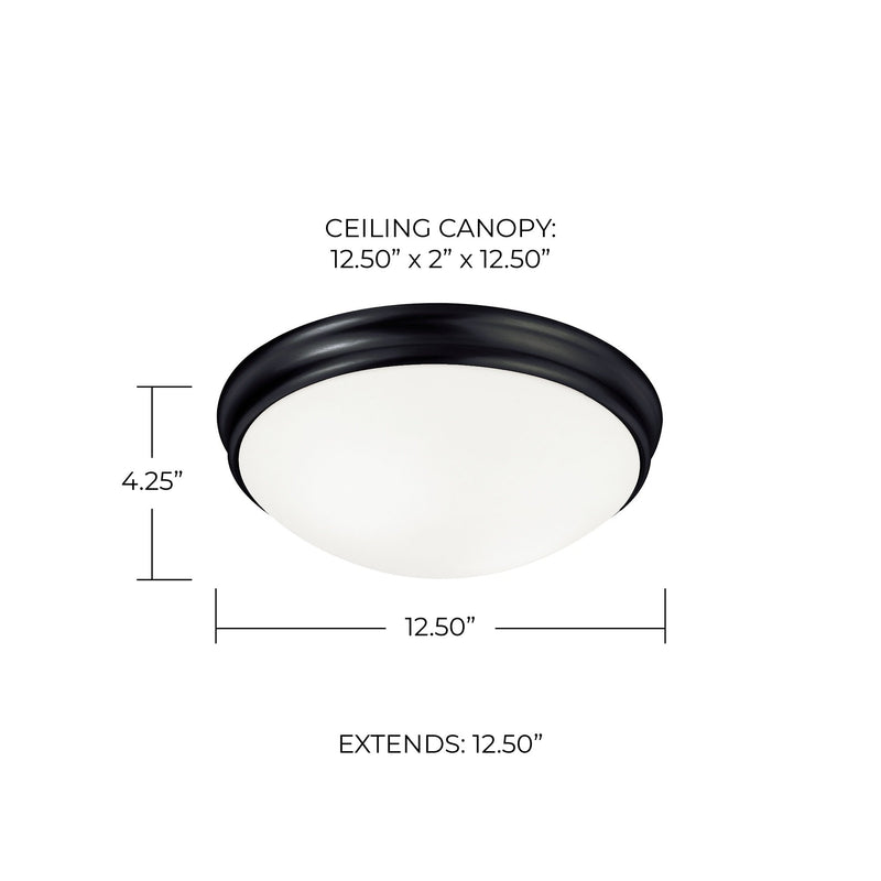 Hansen 2-Light Flush Mount in Matte Black