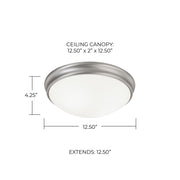 Hansen 2-Light Flush Mount in Matte Nickel