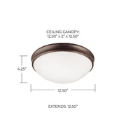 Hansen 2-Light Flush Mount in Oil Rubbed Bronze