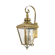 Cambridge 3-Light Large Outdoor Wall Lantern in Antique Brass