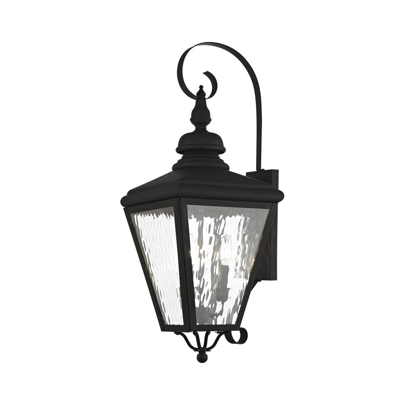 Cambridge 3-Light Large Outdoor Wall Lantern in Black