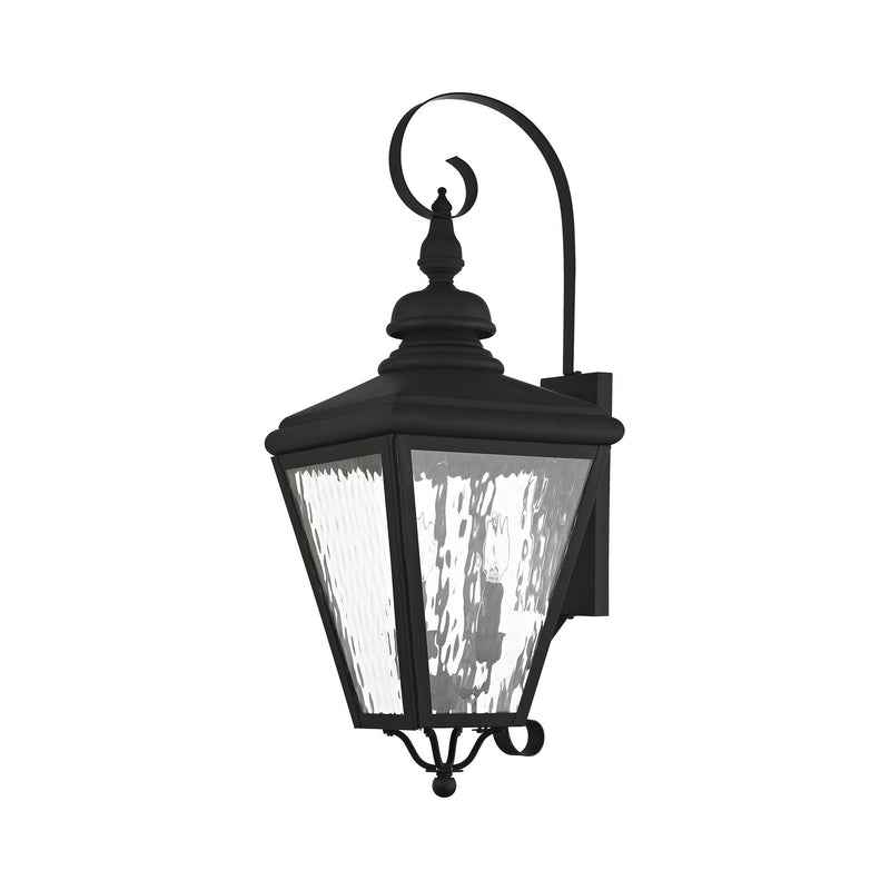 Cambridge 3-Light Large Outdoor Wall Lantern in Black