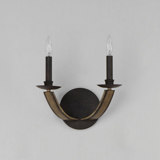 Basque 2 Light Wall Sconce in Driftwood / Anthracite