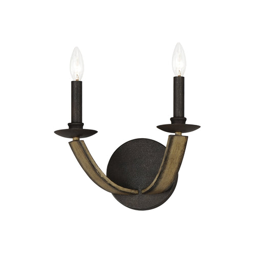 Basque 2 Light Wall Sconce in Driftwood / Anthracite