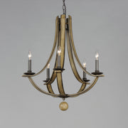 Basque 5 Light Chandelier in Driftwood / Anthracite