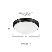 Hansen 3-Light Flush Mount in Matte Black
