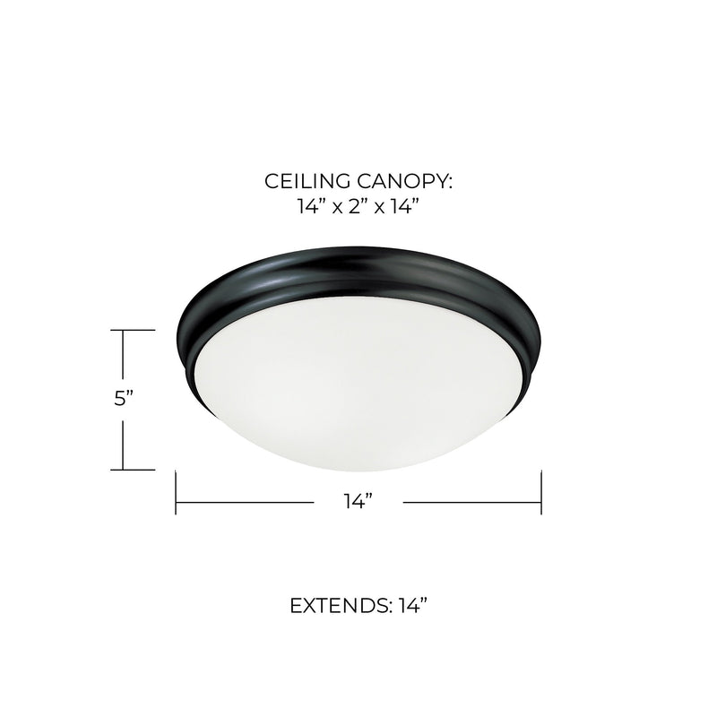 Hansen 3-Light Flush Mount in Matte Black