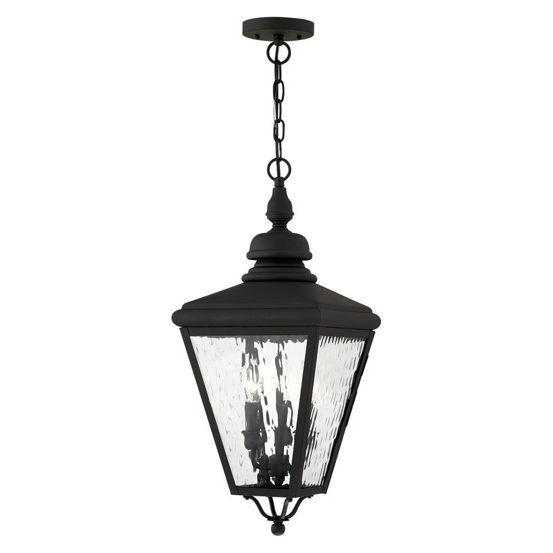 Cambridge 3-Light Large Outdoor Pendant Lantern in Black
