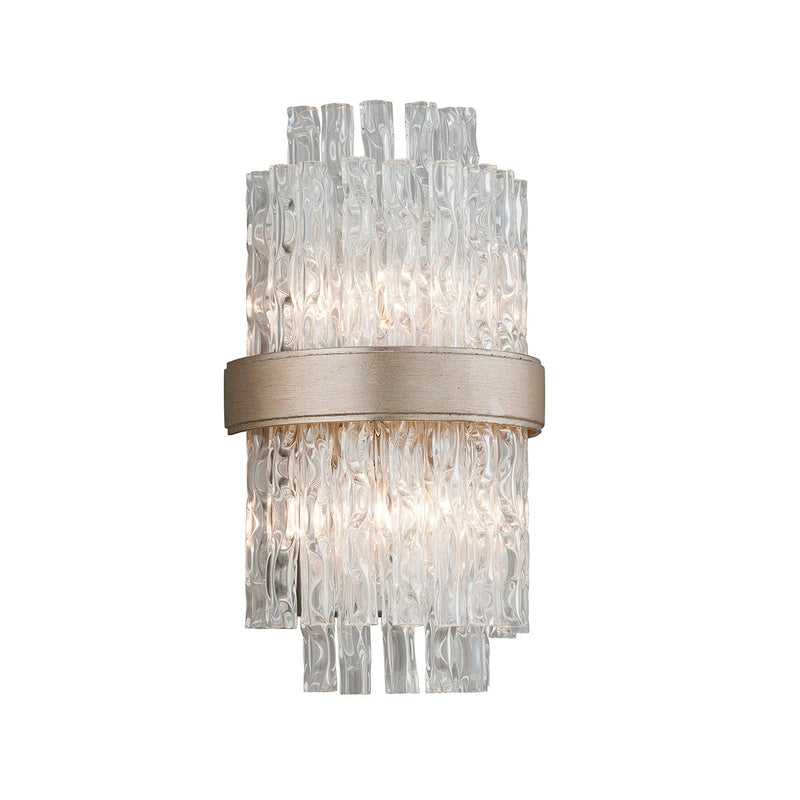 Chime 2-Light Wall Sconce in Silver Leaf / Stainless Steel