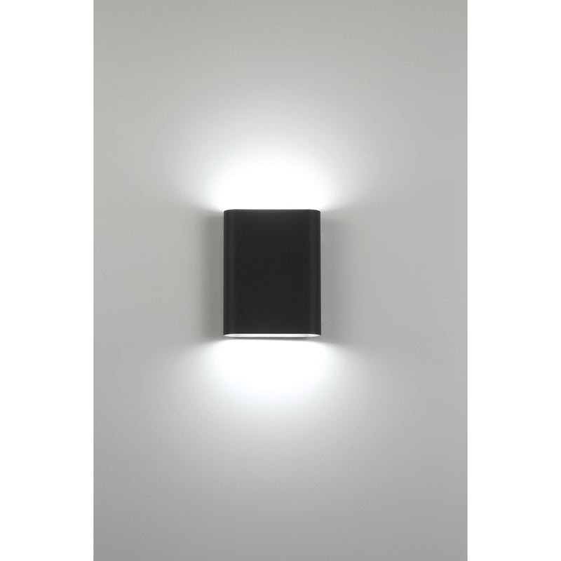 Lux 8" LED Outdoor Wall Sconce in Black