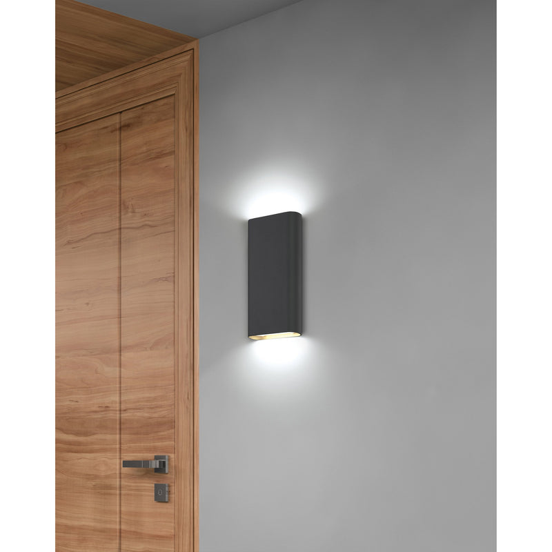 Lux 12" LED Outdoor Wall Sconce in Black