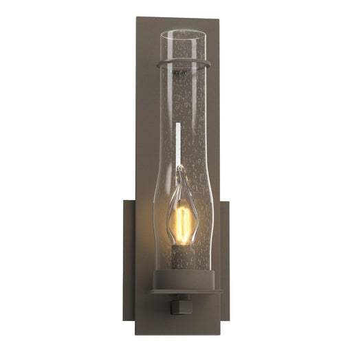 New Town 13" Seeded Hurricane Bath Sconce in Dark Smoke