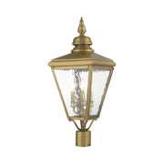 Cambridge 3-Light Large Outdoor Post Light in Antique Brass