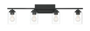 Clark 4 Light 35" Vanity in Flat Black