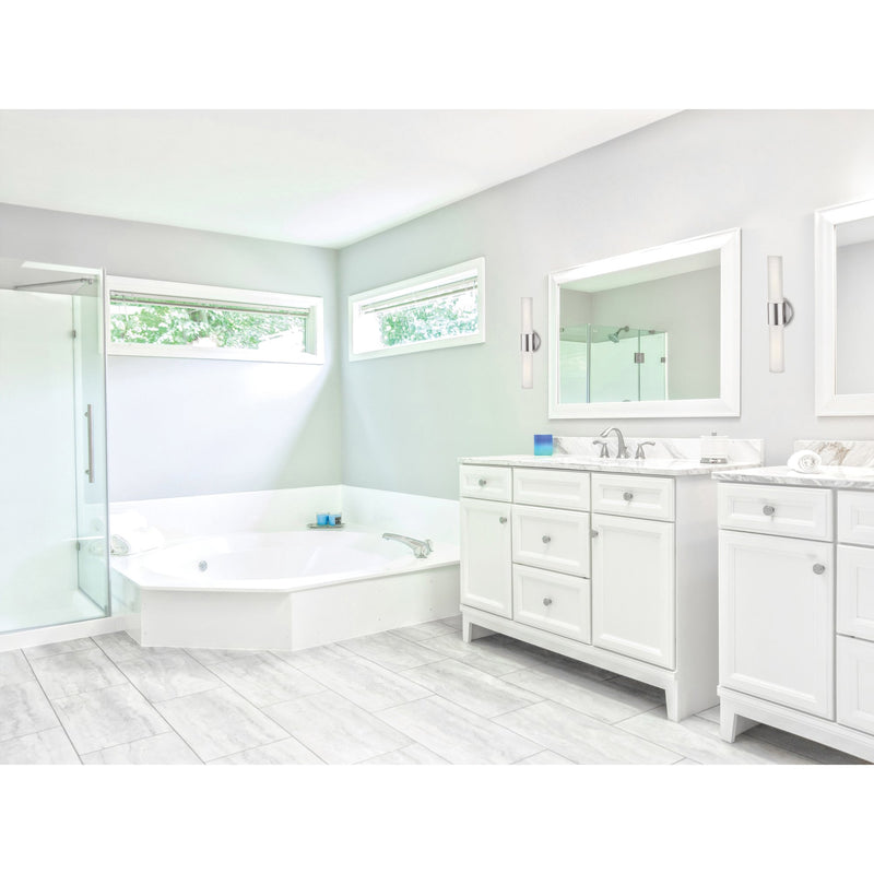 Aqueous 2-Light Bath Vanity Light in Brushed Steel