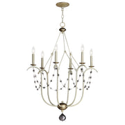 Formosa 6 Light Chandelier in Ecru / Venetian Gold