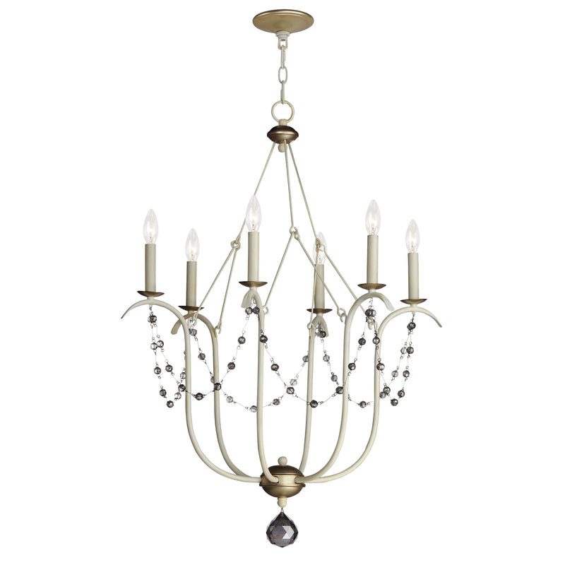 Formosa 6 Light Chandelier in Ecru / Venetian Gold