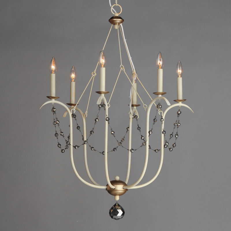 Formosa 6 Light Chandelier in Ecru / Venetian Gold