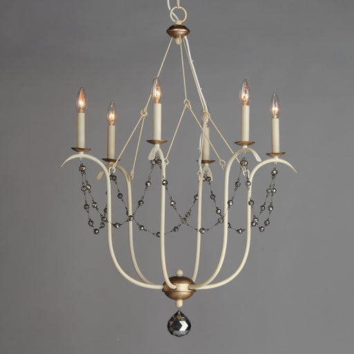 Formosa 6 Light Chandelier in Ecru / Venetian Gold