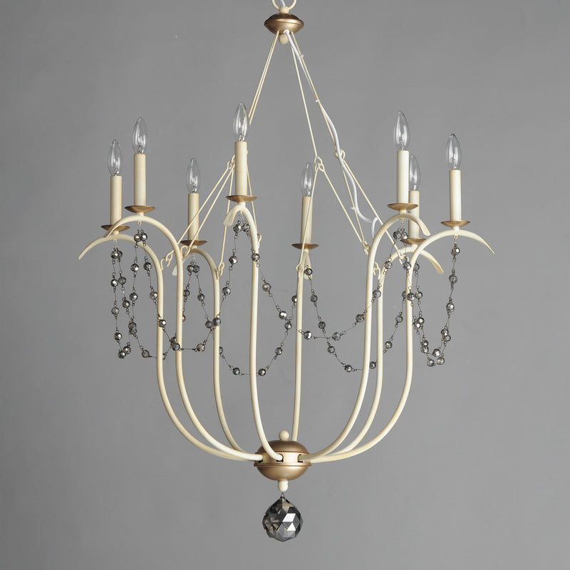 Formosa 8 Light Chandelier in Ecru / Venetian Gold