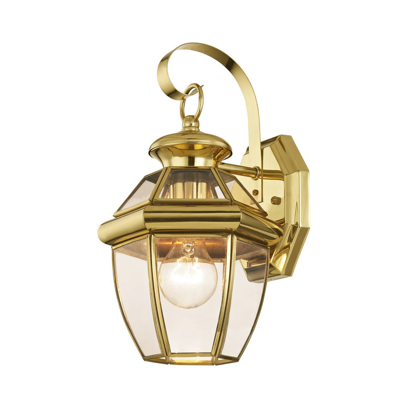 Monterey Mini Outdoor Wall Lantern in Polished Brass