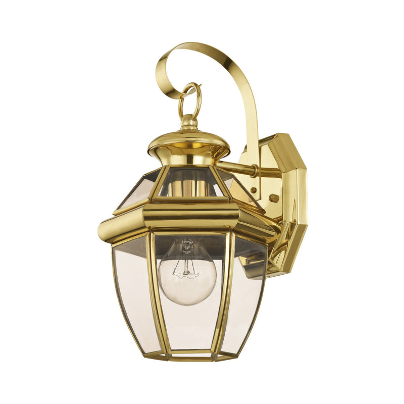 Monterey Mini Outdoor Wall Lantern in Polished Brass
