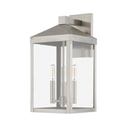 Nyack 3-Light Medium Outdoor Wall Lantern in Brushed Nickel