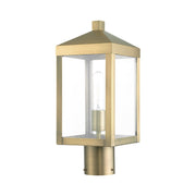 Nyack Small Outdoor Post Light in Antique Brass