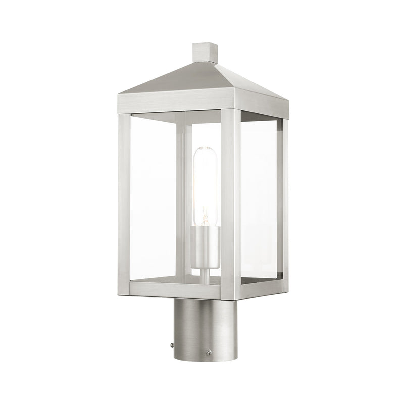 Nyack Small Outdoor Post Light in Brushed Nickel