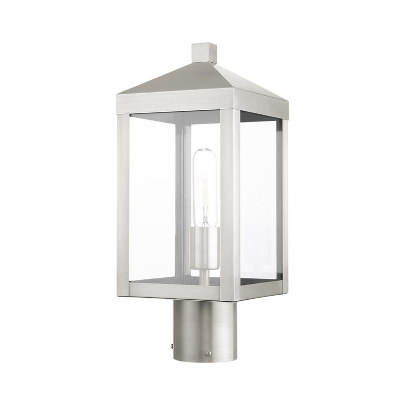 Nyack Small Outdoor Post Light in Brushed Nickel