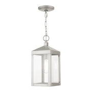 Nyack Small Outdoor Pendant Lantern in Brushed Nickel