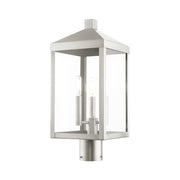 Nyack 3-Light Medium Outdoor Post Light in Brushed Nickel