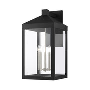 Nyack 5-Light Extra Large Outdoor Wall Lantern in Black with Brushed Nickel Cluster