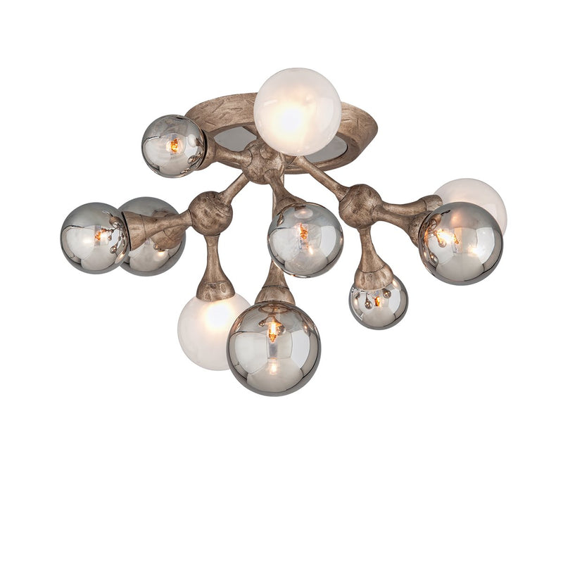 Element 10-Light Semi-Flush Mount in Stria Gold Leaf