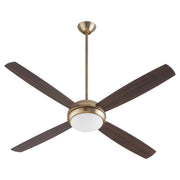 Expo 60" 4-Blade Ceiling Fan with Light Kit in Aged Brass