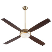 Expo 60" 4-Blade Ceiling Fan with Light Kit in Aged Brass