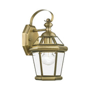 Georgetown Mini Outdoor Wall Lantern in Antique Brass