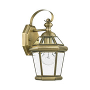 Georgetown Mini Outdoor Wall Lantern in Antique Brass