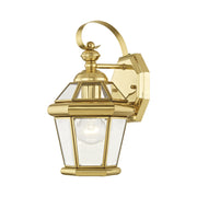 Georgetown Mini Outdoor Wall Lantern in Polished Brass
