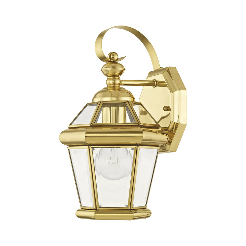 Georgetown Mini Outdoor Wall Lantern in Polished Brass