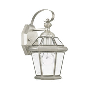Georgetown Mini Outdoor Wall Lantern in Brushed Nickel